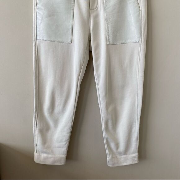 Helmut Lang-Street Style Leather Pocket Off White Joggers (Medium) - Picture 9 of 12